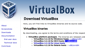 virtualBoxのダウンロード